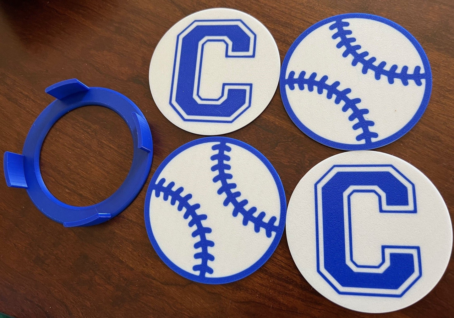 Custom Chippewa Baseball / Softball Coasters (set of 4 with holder)