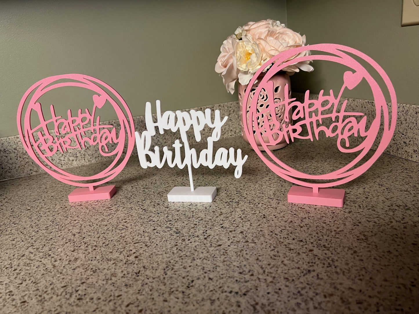 Happy Birthday Table Centerpiece set of 4