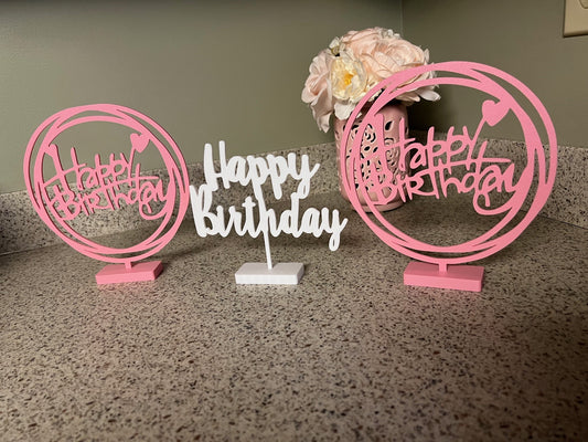 Happy Birthday Table Centerpiece set of 4